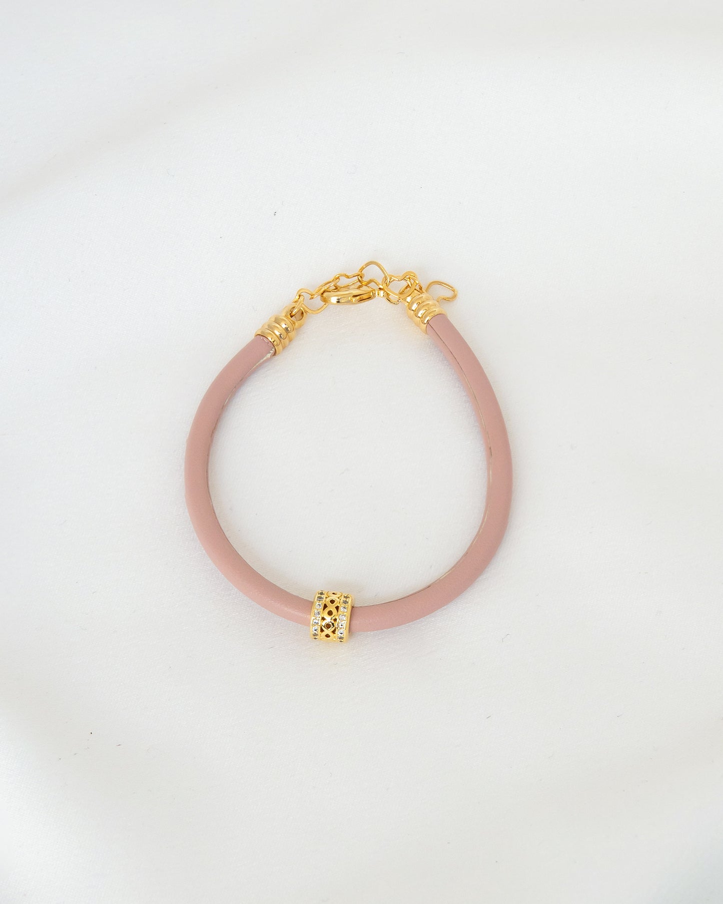 Pulseira Courino Rosé com Berloque