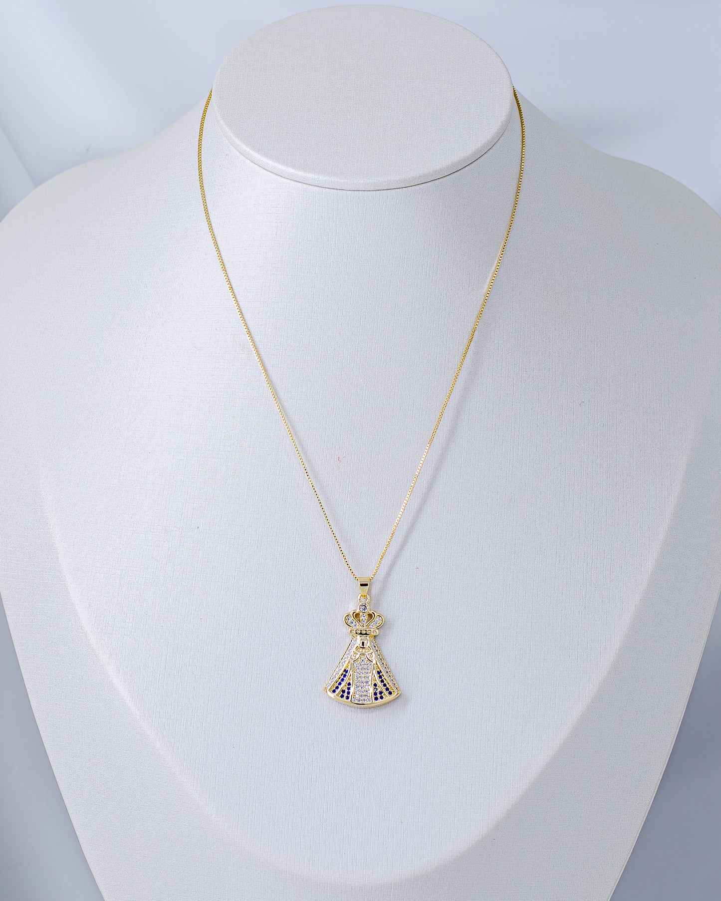 Colar Veneziana com Pingente Nossa Senhora 3cm