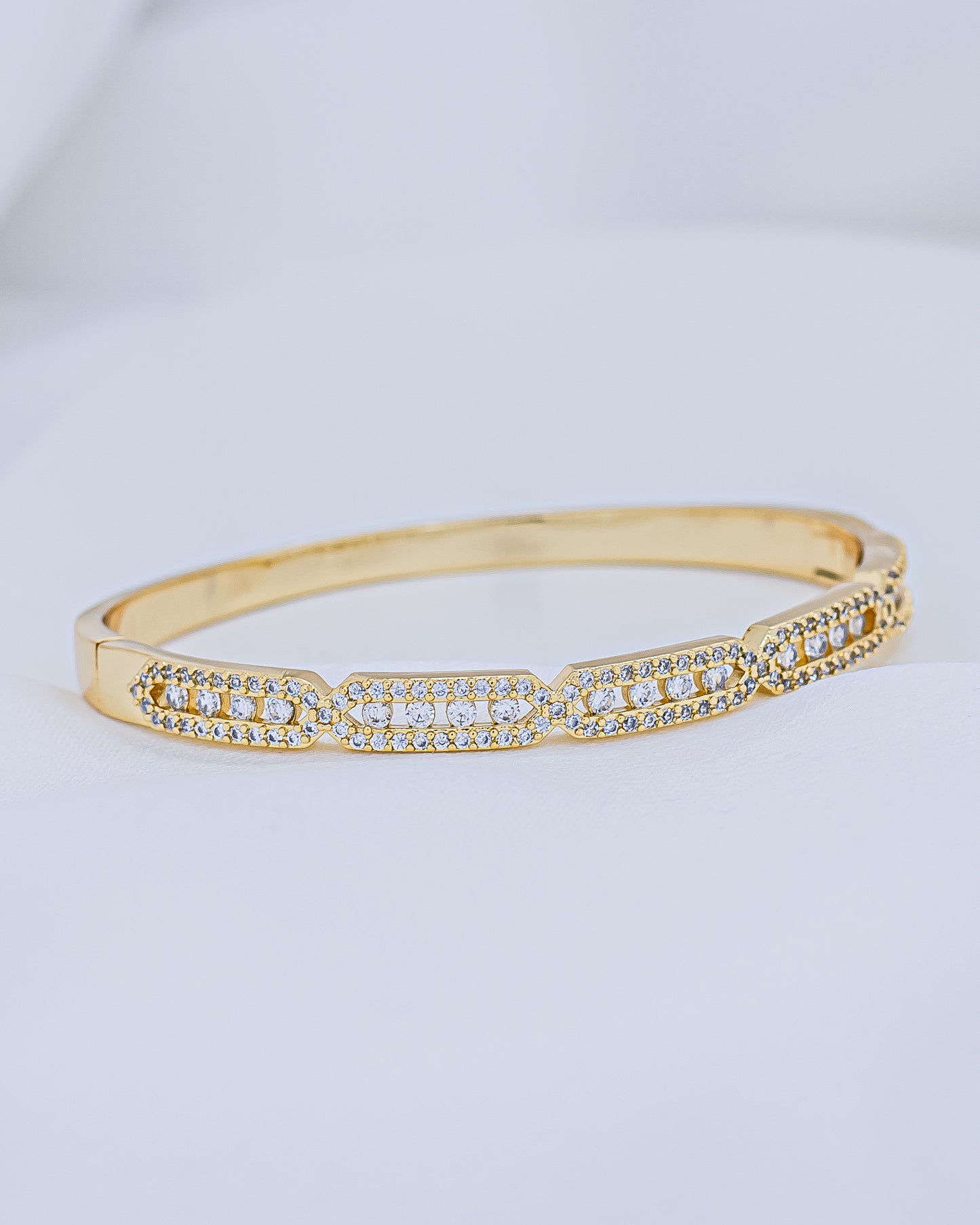 Bracelete X Cravejado Zircônia