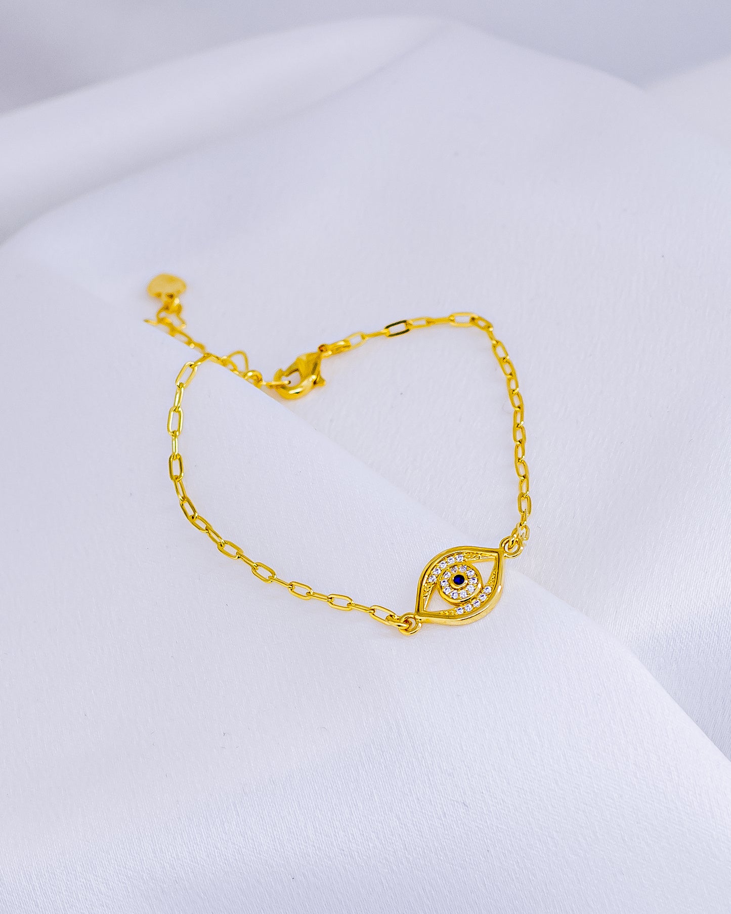 Pulseira Olho Grego Vazado Cravejado