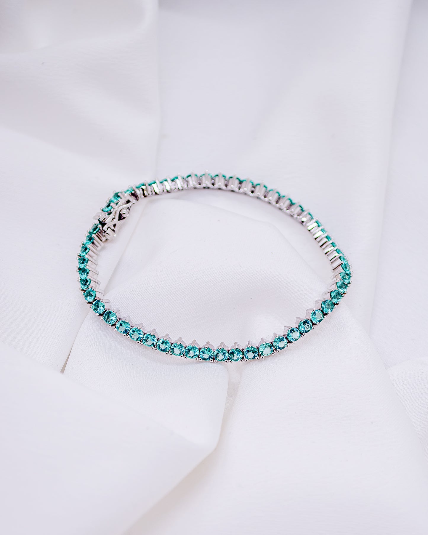 Pulseira Riviera Verde Ródio Branco