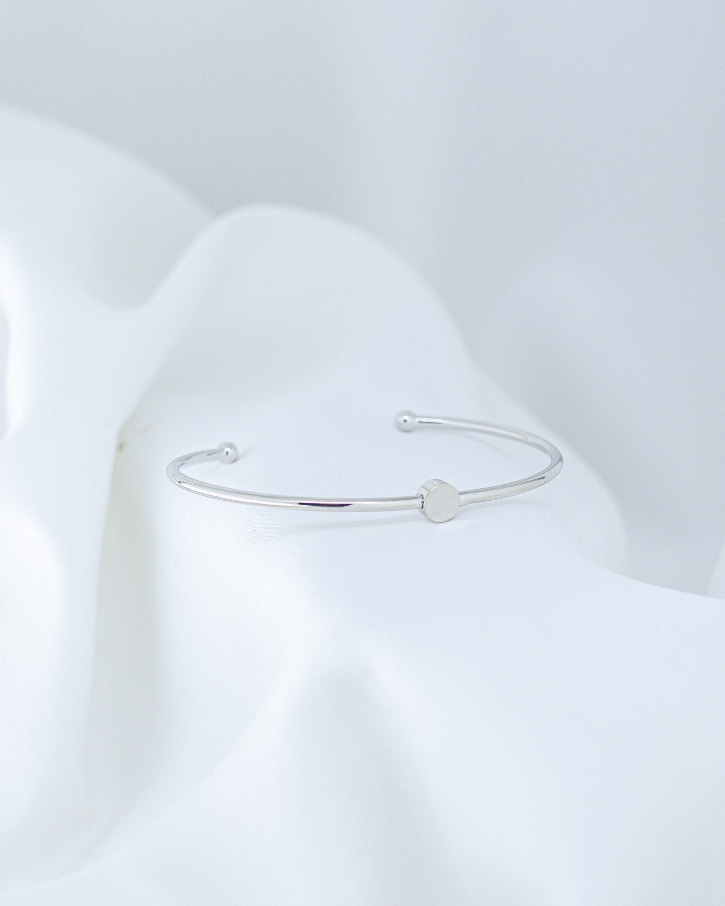Bracelete Ródio Branco Minimalista