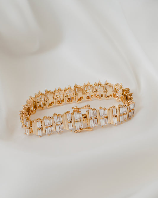 Pulseira de Luxo com Zircônias Baguetes