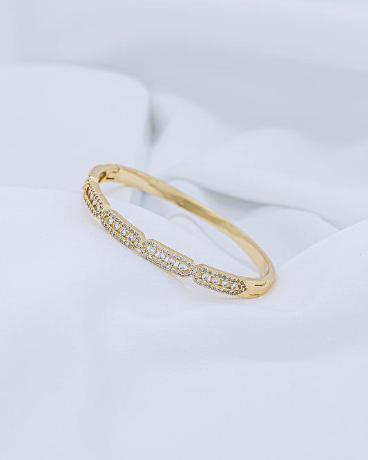 Bracelete X Cravejado Zircônia