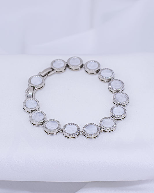 Pulseira Círculo Cravejada Ródio Branco