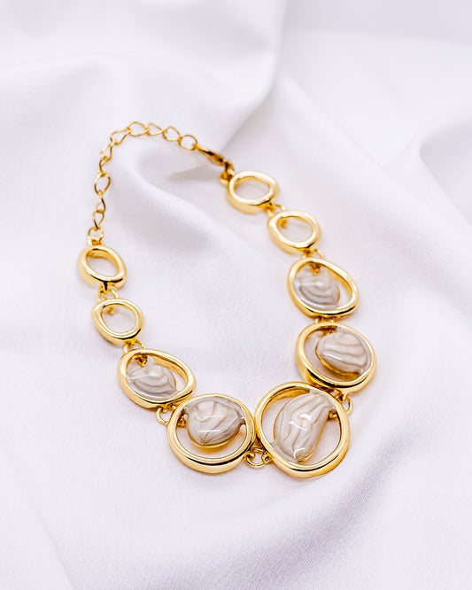 Pulseira Elos Ovais com Resina