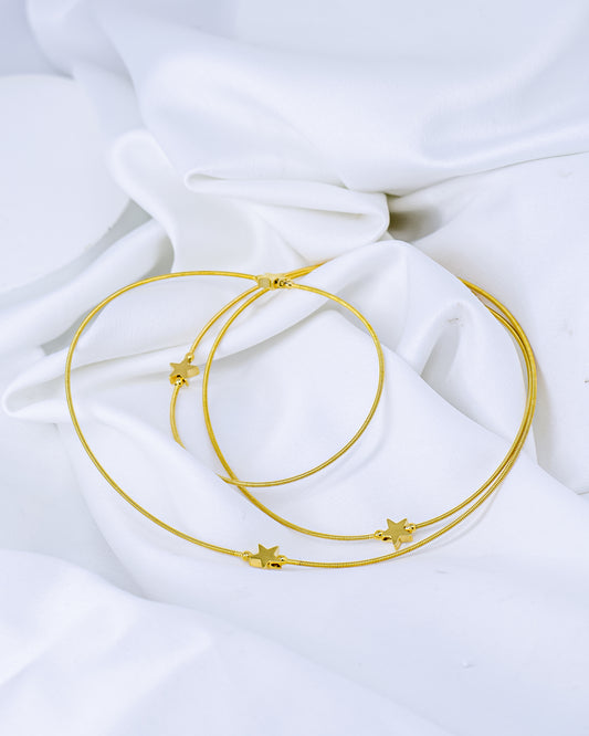 Pulseira Várias Voltas Corda de Violão Estrelas com Fecho Imã