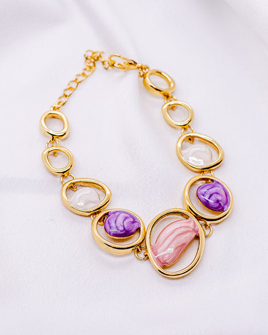 Pulseira Elos Ovais com Resina