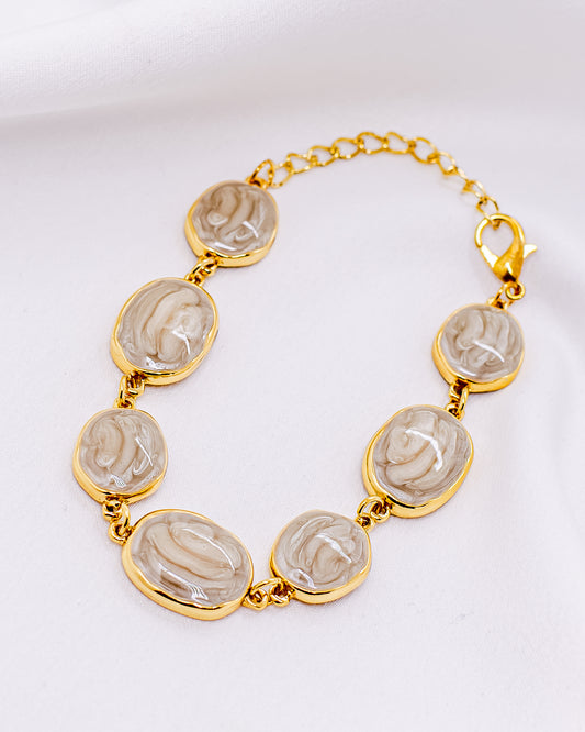 Pulseira Elos Ovais com Resina