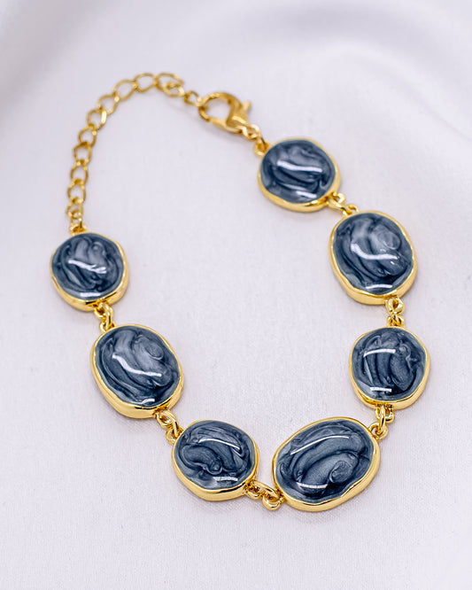 Pulseira Elos Ovais com Resina