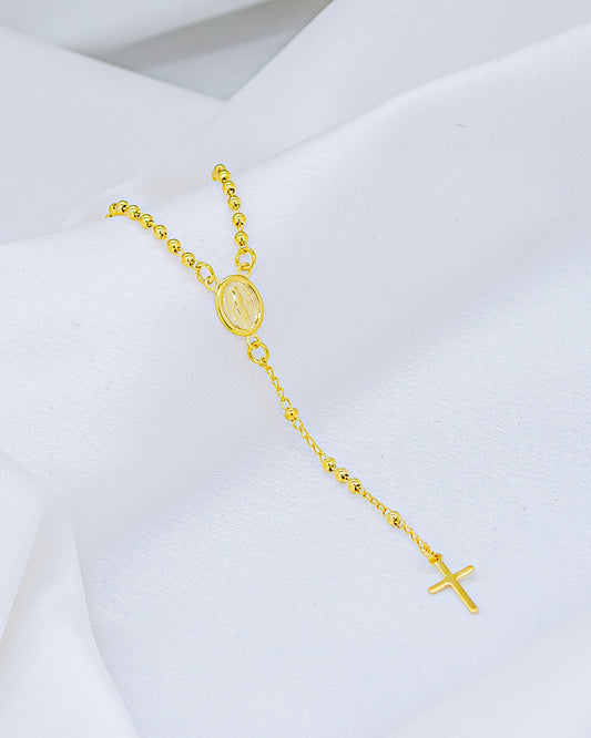 Colar Terço Bolinhas Nossa Senhora das Graças