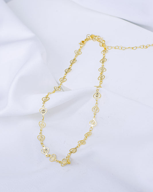 Choker Corações Chapinhas Diamantadas