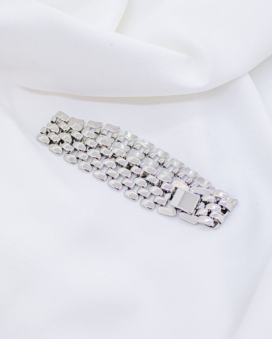 Pulseira Malha 5 Fileiras Ródio Branco