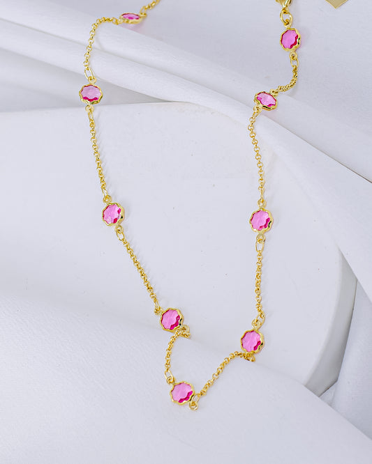 Choker Cristais Pink