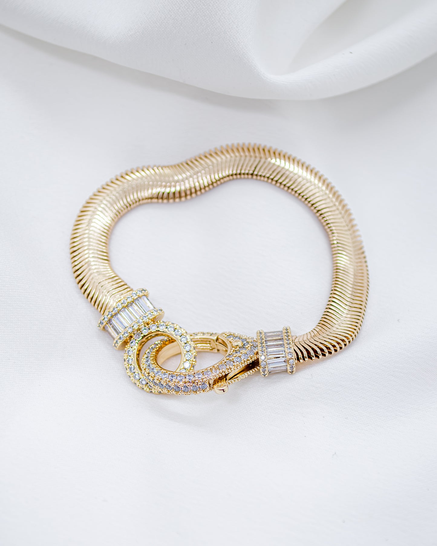 Pulseira Snake Fecho Cravejado