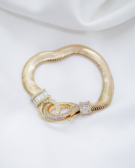 Pulseira Snake Fecho Cravejado