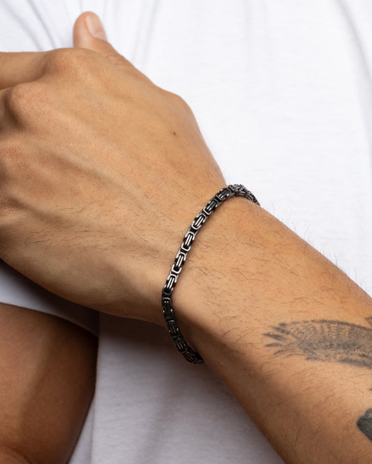 Pulseira Masculina Elos Entrelaçados Aço