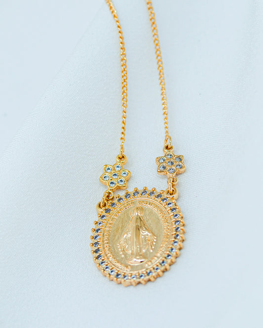 Colar Medalha Oval Nossa Senhora das Graças